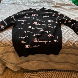 Champion Logo Black Crew